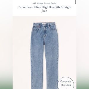 A&F Curve Love Ultra High Rise 90’s Straight Jean